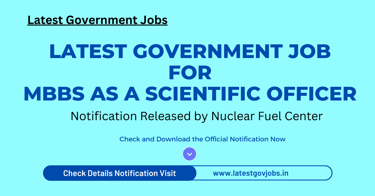 Latest Government Job for MBBS Degree as a Medical Officer Class A