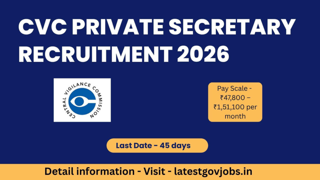 CVC Private Secretary Recruitment 2026